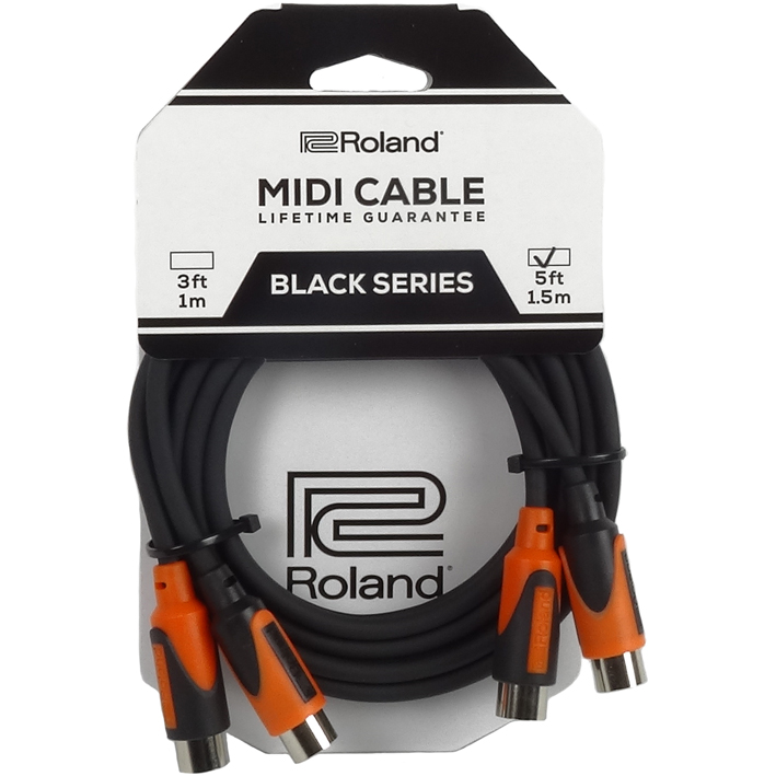 Roland 5ft Dual MIDI Cable Black series RMIDI-B5-DUAL 